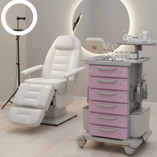 Carrinho Beira Leito Hospitalar com 6 Gavetas e Acessórios – MAD.U ONE 560 (56 cm) - Imagem 3