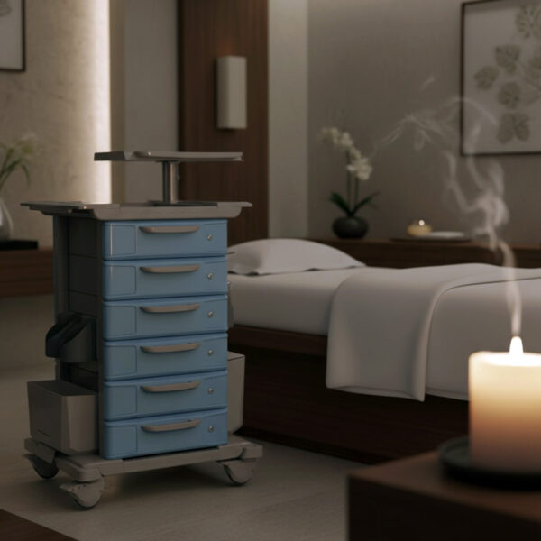 Carrinho Beira Leito Hospitalar com 6 Gavetas e Acessórios – MAD.U ONE 560 (56 cm) - Imagem 4